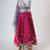 Silver and magenta embroidered faux and raw silk lehenga set