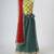 Yellow and green embroidered raw silk organza lehenga set