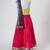 Yellow and pink embroidered raw silk organza lehenga set