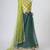 Yellow and green embroidered raw silk organza lehenga set