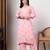 Women pink floral motifs embroidered lucknowi chikankari kurta & palazzo sets