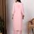 Women pink floral motifs embroidered lucknowi chikankari kurta & palazzo sets