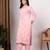 Women pink floral motifs embroidered lucknowi chikankari kurta & palazzo sets