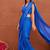 Blue satin silk blend saree set