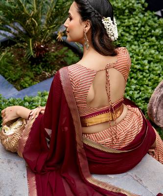 Women's Kanchi Cotton Checked Semi-Stitched Lehenga Choli with Georgette Dupatta 3