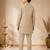 boys khaki satin kurta pyjama set with embroidered sequined waistcoat