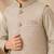 boys khaki satin kurta pyjama set with embroidered sequined waistcoat