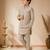 boys khaki satin kurta pyjama set with embroidered sequined waistcoat