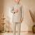 boys khaki satin kurta pyjama set with embroidered sequined waistcoat