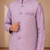 boys mauve satin kurta pyjama set with embroidered sequined waistcoat
