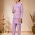 boys mauve satin kurta pyjama set with embroidered sequined waistcoat