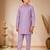 boys mauve satin kurta pyjama set with embroidered sequined waistcoat