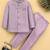 boys mauve satin embroidered sherwani trouser set with waistcoat