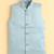 boys blue satin embroidered sherwani trouser set with waistcoat