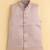 boys peach satin embroidered sherwani trouser set with waistcoat