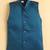boys blue satin embroidered sherwani trouser set with waistcoat