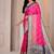 Premium rani pink and blue silk blend wedding and party wear saree with blouse