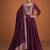 Premium Plum Embroidered Anarkali Gown with Designer Dupatta – Festive Ethnic Wear