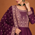 Premium Plum Embroidered Anarkali Gown with Designer Dupatta – Festive Ethnic Wear