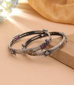 Multi color two tone oxidised openable bangles