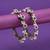 Pink & green color two tone oxidised openable bangles