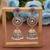 Pink color dual tone oxidised jhumka earrings