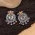 Pink & green color dual tone oxidised earrings