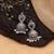 Black color silver plated oxidised dangle earrings