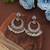 Pink color dual tone oxidised dangle earrings