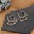 Pink color dual tone oxidised dangle earrings
