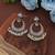 White color dual tone oxidised dangle earrings