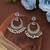 Green color dual tone oxidised dangle earrings