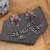 Pink color dual tone oxidised dangle earrings
