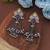 Blue color dual tone oxidised dangle earrings