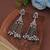 Black color silver plated oxidised dangle earrings