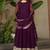 women's georgette embroidered anarkali gown with dupatta set