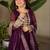 women's georgette embroidered anarkali gown with dupatta set