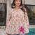 Trijal fab women's cotton blend floral printed flared top