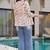 Trijal fab women's cotton blend floral printed flared top