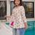 Trijal fab women's cotton blend floral printed flared top