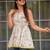 women's cotton blend floral printed flared top