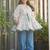 Trijal fab women's cotton blend floral printed flared top