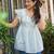 women's cotton blend floral printed flared top
