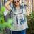 women's cotton blend floral printed flared top
