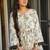 women's cotton blend floral printed flared top