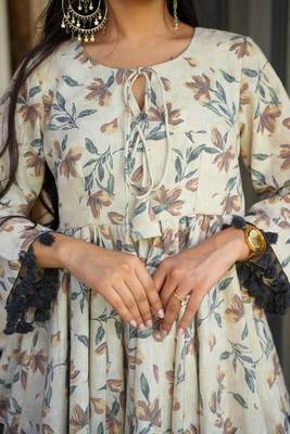 women's cotton blend floral printed flared top 5