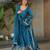 Trijal fab women's chinnon silk embroidered anarkali gown with dupatta set