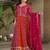 women's georgette embroidered anarkali gown with dupatta set