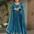 Trijal fab women's chinnon silk embroidered anarkali gown with dupatta set