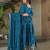 Trijal fab women's chinnon silk embroidered anarkali gown with dupatta set